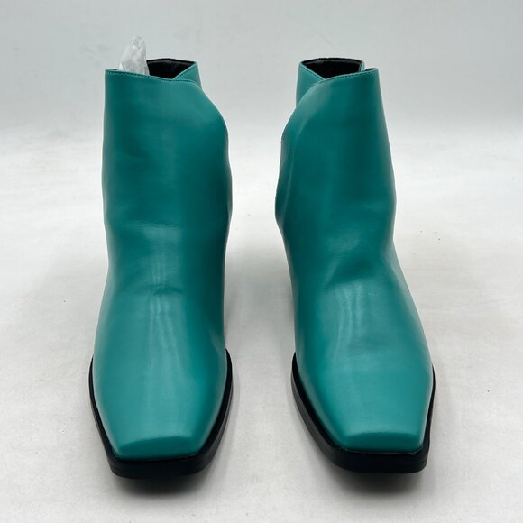 Elegant Teal Ankle Boots with Buckle - Picture 2 of 7